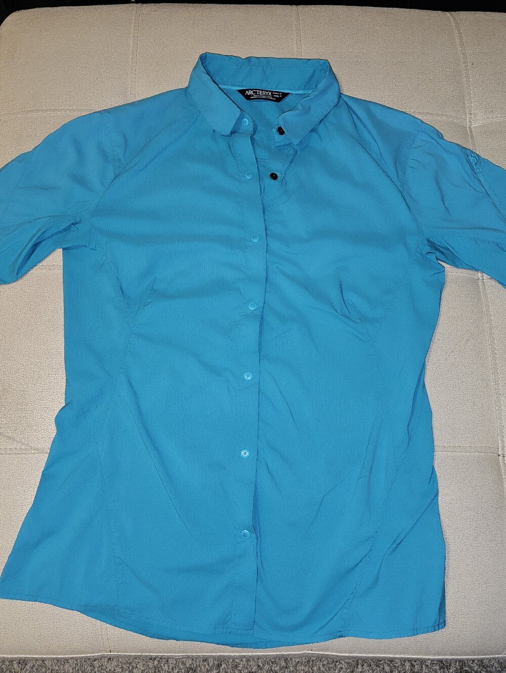 Arc'teryx Women's Small Technical Short-Sleeve Shirt, Aqua/Turquoise